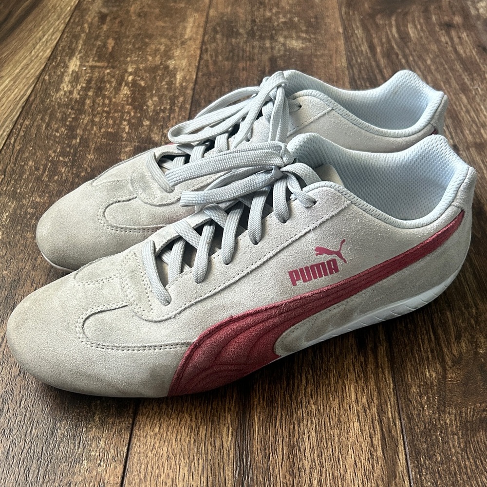Puma Sparco x Speedcat OG Shoes Mens 11.5 Glacier Grey Poppy Red Suede